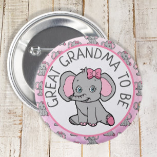 Macaron Rond 5 Cm Eléphant rose Grand Grand Grand-mère Soyez Baby sh