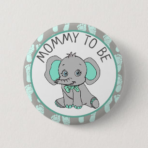 Macaron Rond 5 Cm Elephant Thème Maman être Baby shower
