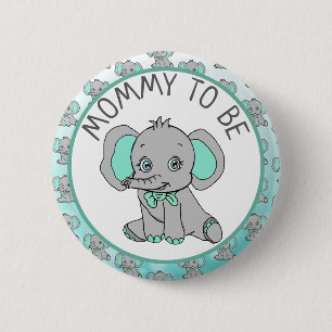 Macaron Rond 5 Cm Elephant Thème Maman être Baby shower