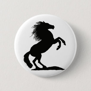 Macaron Rond 5 Cm Élevage noir Stallion -