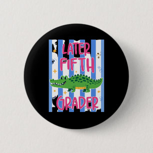 Macaron Rond 5 Cm Élève de cinquième année plus tard Alligator migno