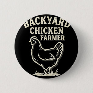 Macaron Rond 5 Cm éleveur de poulets de basse-cour _1