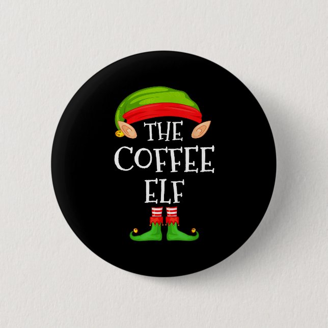 Macaron Rond 5 Cm Elf Family Christmas Coffee Elf Sweater Matching C (Devant)