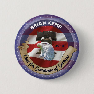 Macaron Rond 5 Cm Élisez Brian Kemp pour le gouverneur de la Géorg