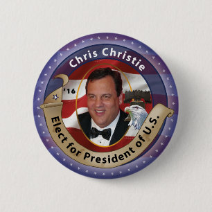 Macaron Rond 5 Cm Élisez Chris Christie pour le président 2016