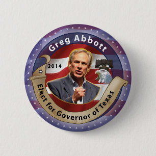 Macaron Rond 5 Cm Élisez Greg Abbott pour le gouverneur du Texas -