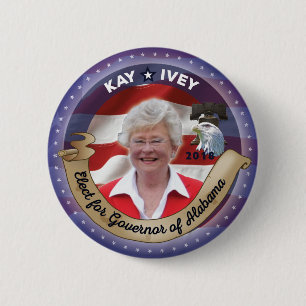Macaron Rond 5 Cm Élisez Kay Ivey pour le gouverneur de l'Alabama -