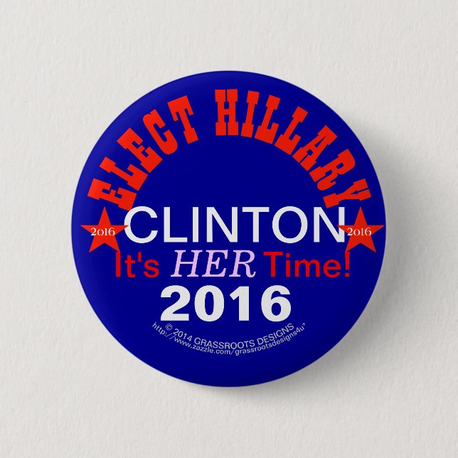 Macaron Rond 5 Cm Élisez les boutons 2016 de Hillary Clinton Pinback (Devant)
