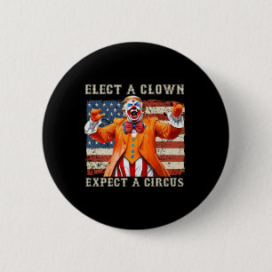 Macaron Rond 5 Cm Élisez un clown, attendez un cirque Drapeau améric