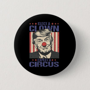 Macaron Rond 5 Cm Élisez un clown, attendez une chemise de cirque dr