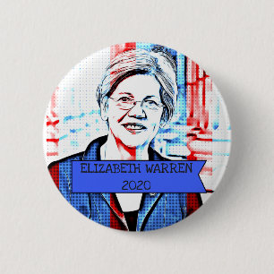 Macaron Rond 5 Cm ELIZABETH WARREN 2020 Bouton de l'élection préside