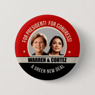 Macaron Rond 5 Cm Elizabeth Warren pour la présidence 2020