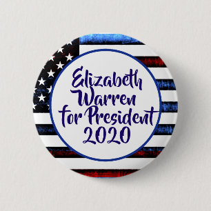 Macaron Rond 5 Cm Elizabeth Warren pour la présidente 2020