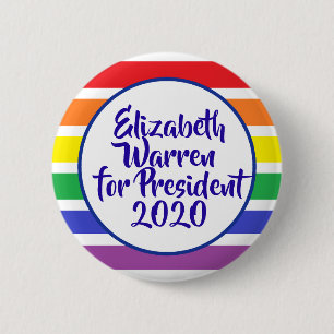 Macaron Rond 5 Cm Elizabeth Warren pour la présidente 2020