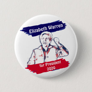 Macaron Rond 5 Cm Elizabeth Warren pour l'élection présidentielle de