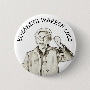 Macaron Rond 5 Cm Elizabeth Warren pour l'élection présidentielle de