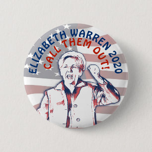 Macaron Rond 5 Cm Elizabeth Warren pour l'élection présidentielle de