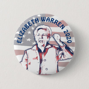Macaron Rond 5 Cm Elizabeth Warren pour l'élection présidentielle de