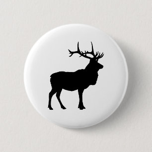Macaron Rond 5 Cm Elk Silhouette