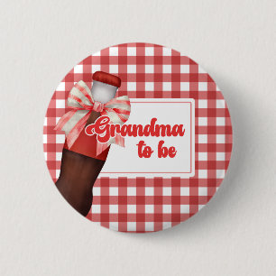 Macaron Rond 5 Cm Elle est prête à accoucher Baby Shower Grand-mère 