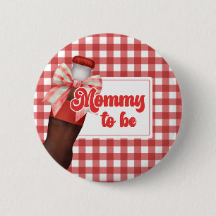 Macaron Rond 5 Cm Elle est prête à faire bébé Shower Maman Bouton fu