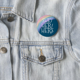 Macaron Rond 5 Cm Elle Hers Pronoun