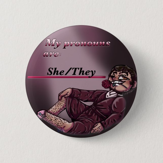 Macaron Rond 5 Cm Elle/Ils Acteur ! Mark Pronoun Pin (Devant)