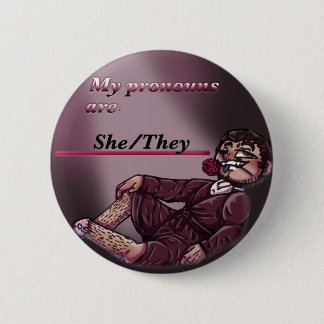 Macaron Rond 5 Cm Elle/Ils Acteur ! Mark Pronoun Pin