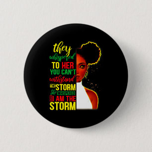Macaron Rond 5 Cm Elle murmura en retour Je suis la tempête Black Hi