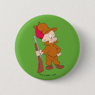 Macaron Rond 5 Cm ELMER FUDD™  Avec un fusil