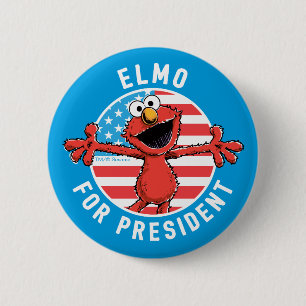 Macaron Rond 5 Cm Elmo pour le président - Drapeau