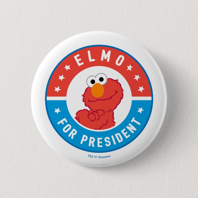 Macaron Rond 5 Cm Elmo pour l'insigne du président (Devant)