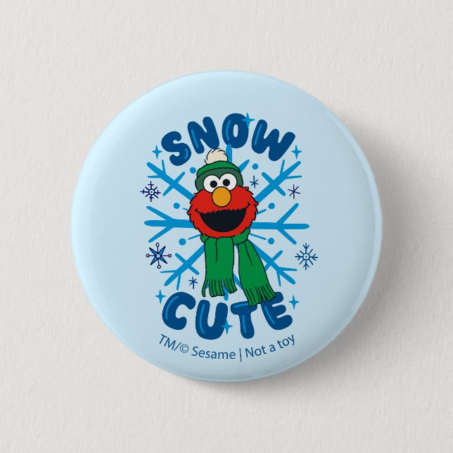 Macaron Rond 5 Cm Elmo Snow Cute (Devant)
