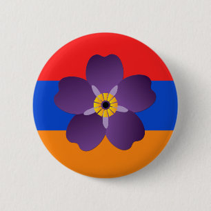 Macaron Rond 5 Cm Emblème centennal et drapeau de génocide arménien