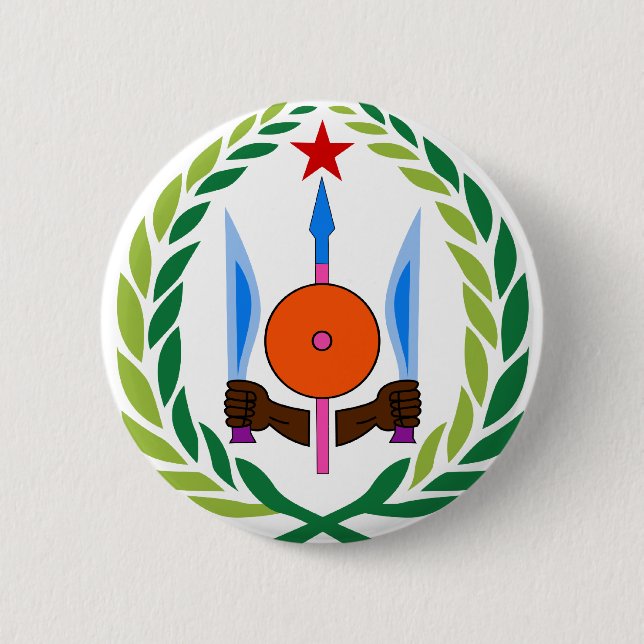 Macaron Rond 5 Cm emblème de djibouti (Devant)
