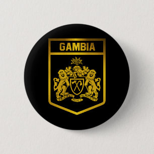 Macaron Rond 5 Cm Emblème de la Gambie