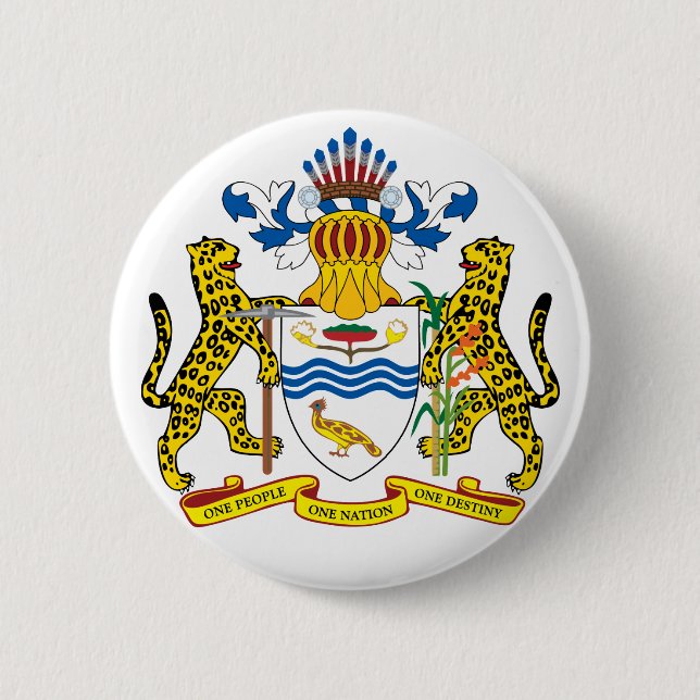 Macaron Rond 5 Cm emblème de la Guyane (Devant)