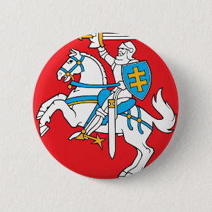 Macaron Rond 5 Cm Emblème de la Lithuanie - manteau des bras -