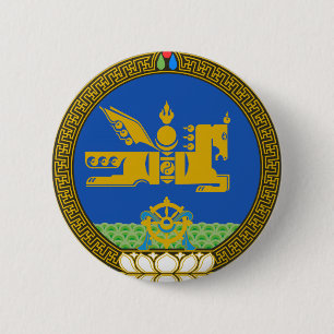 Macaron Rond 5 Cm Emblème d'état de la Mongolie