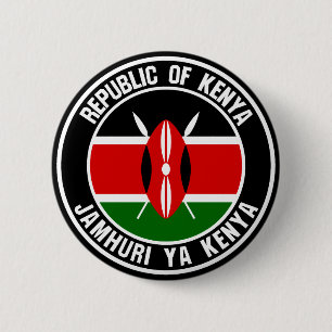 Macaron Rond 5 Cm Emblème du cycle du Kenya