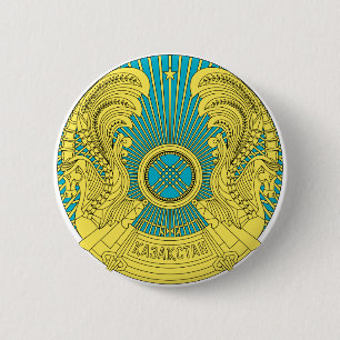 Macaron Rond 5 Cm emblème du kazakhstan