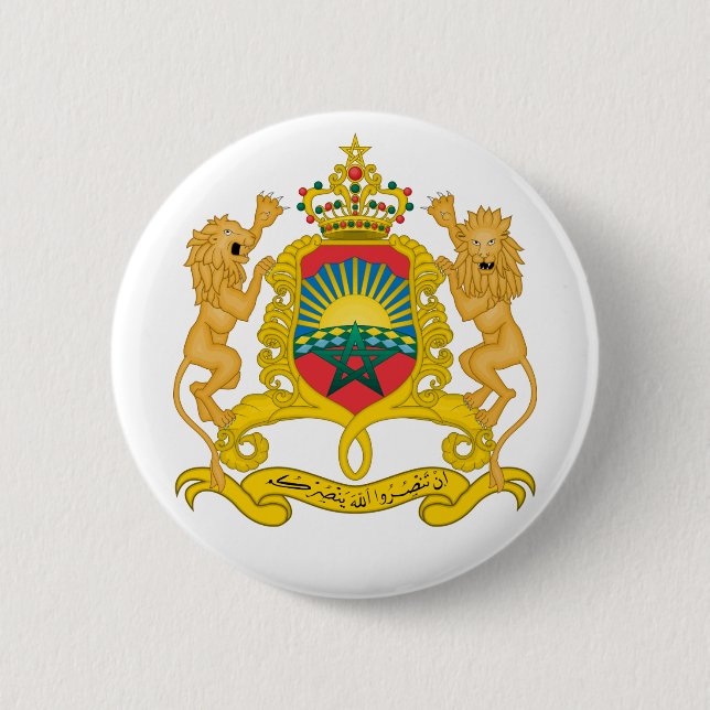 Macaron Rond 5 Cm emblème du maroc (Devant)