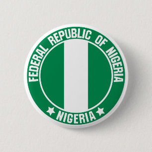 Macaron Rond 5 Cm Emblème du Nigeria
