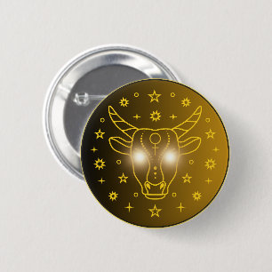 Macaron Rond 5 Cm Emblème du zodiaque Taureau Symbole céleste mini