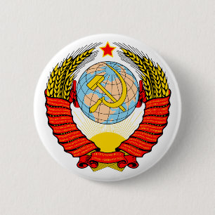 Macaron Rond 5 Cm Emblème d'Union Soviétique avec CCCP