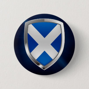 Macaron Rond 5 Cm Emblème métallique de l'Ecosse