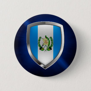 Macaron Rond 5 Cm Emblème métallique du Guatemala