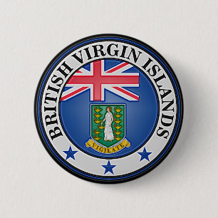 Macaron Rond 5 Cm Emblème rond des Îles Vierges britanniques