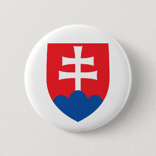 Macaron Rond 5 Cm emblème symbole armoiries croix pays slovaquie