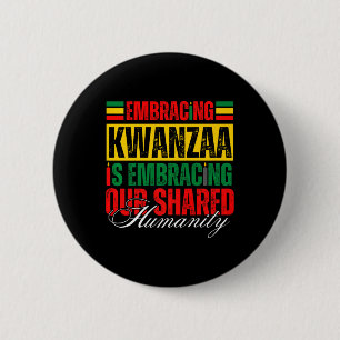 Macaron Rond 5 Cm Embracer Kwanzaa Est Notre Humanité Commune Africa